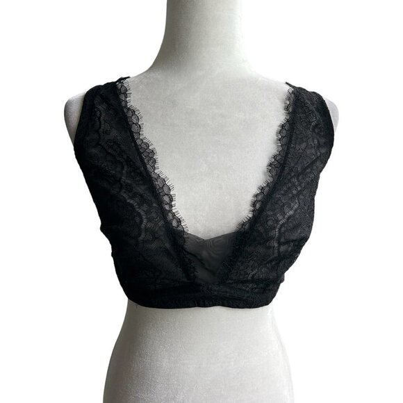 VICTORIA'S SECRET Dream Angels Unlined Plunge Lace Black Bra SZ 38DDD - Picture 2 of 10